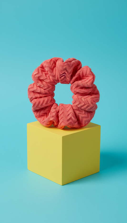 Bubblegum Red Zig-Zag Scrunchie