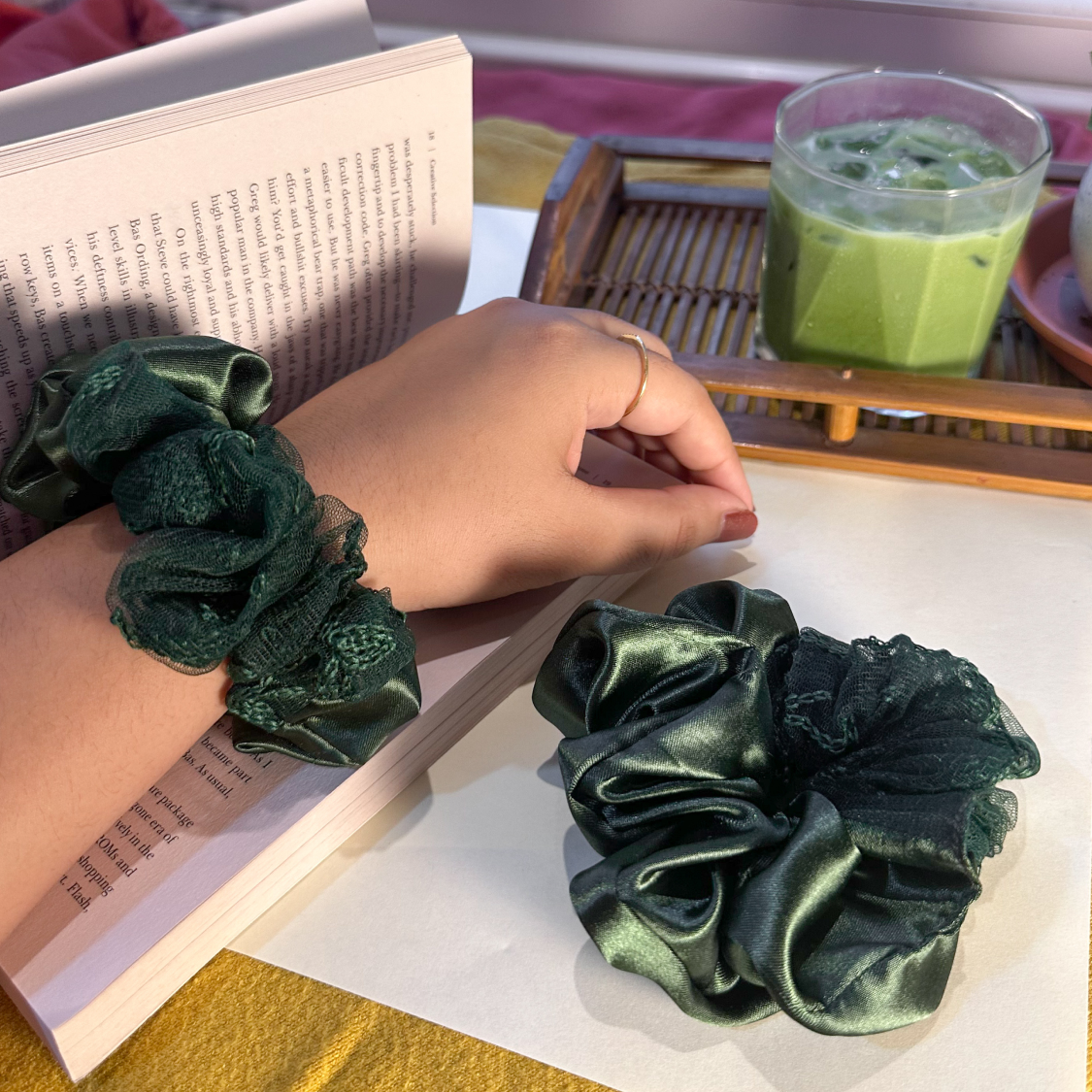 Matcha babe scrunchie