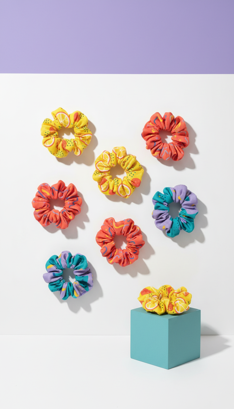Sunny Lemon Pop Art Multi-Pack Scrunchies